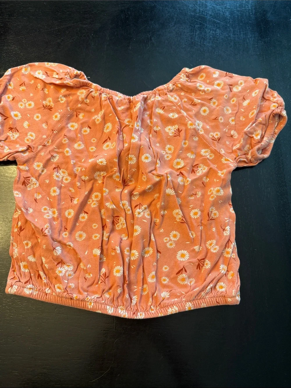 Two-Piece Coral Floral Crop Top and Ruffle Shorts Set